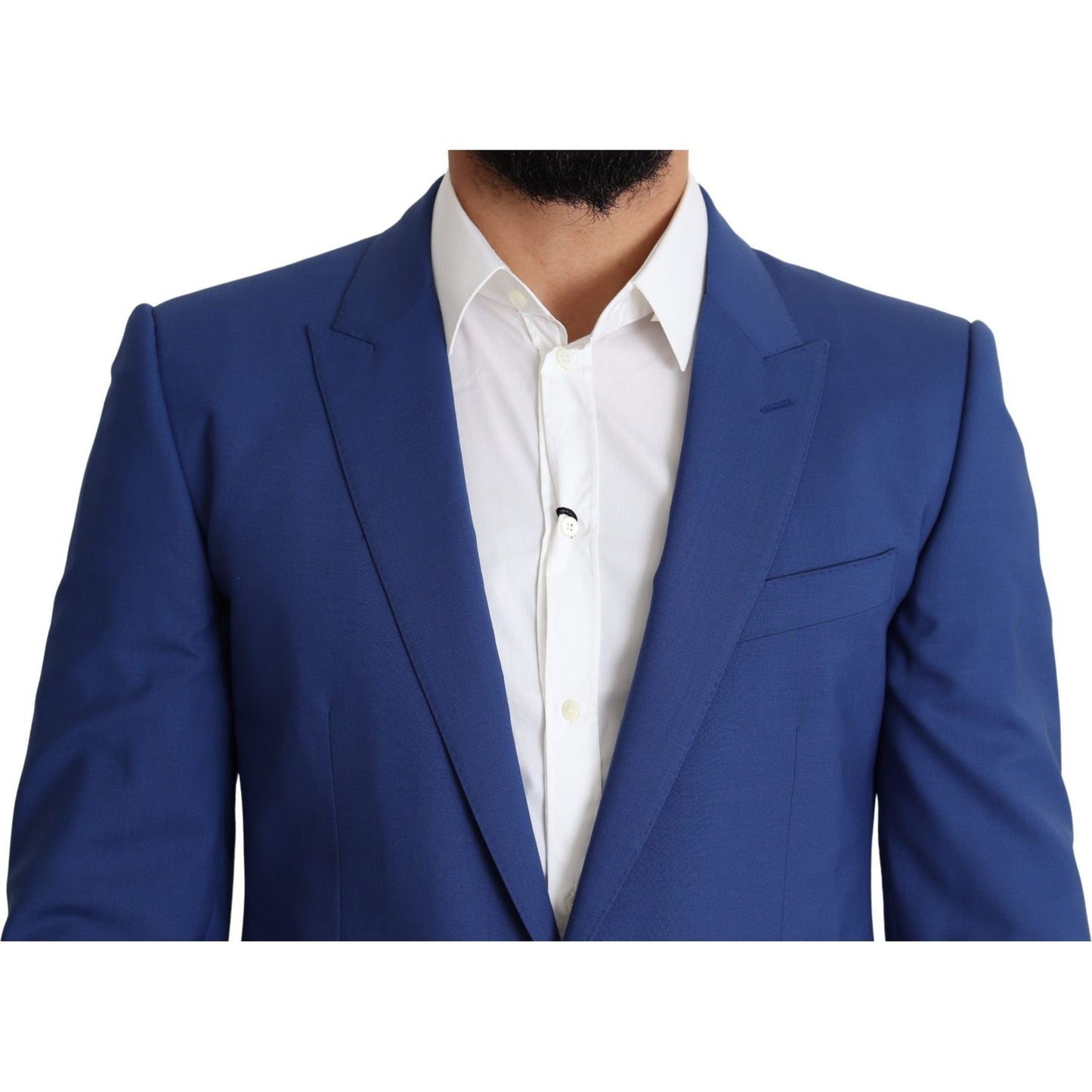 Exquisite Blue Wool Martini Blazer Jacket