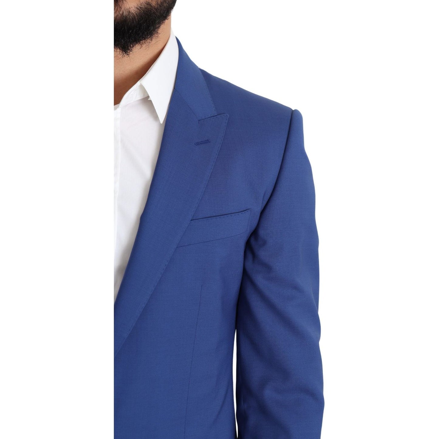 Exquisite Blue Wool Martini Blazer Jacket