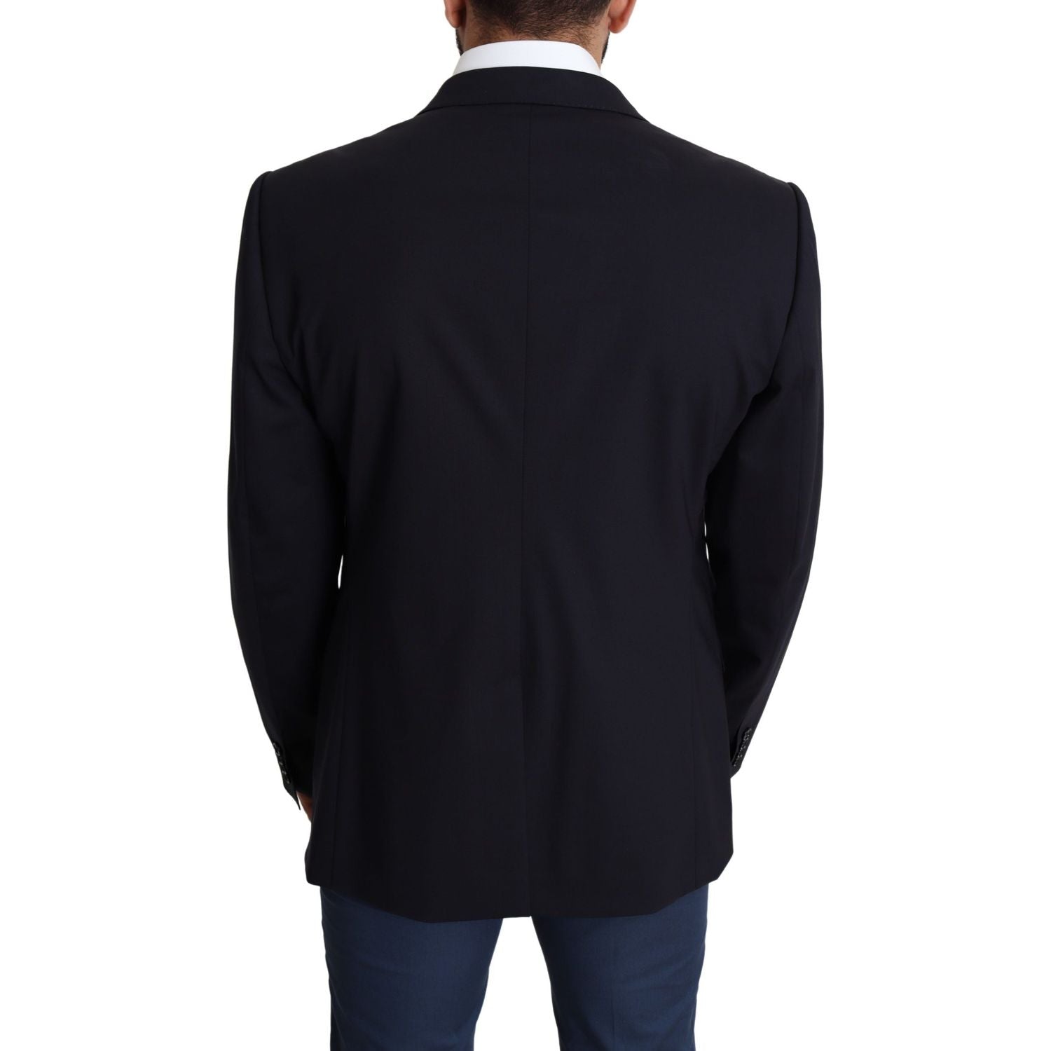 Dolce & Gabbana Black Wool Stretch Men Coat MARTINI Blazer