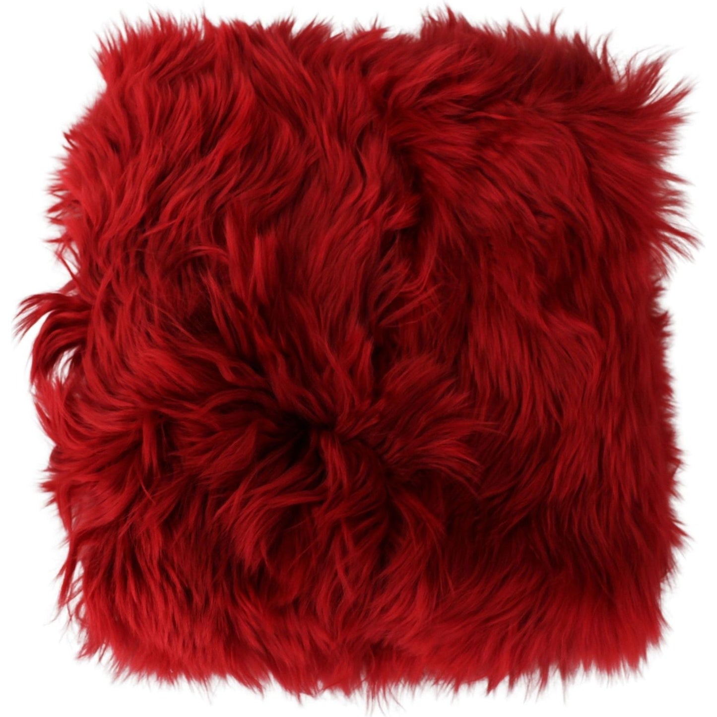 Elegant Red Alpaca Fur Neck Wrap Scarf