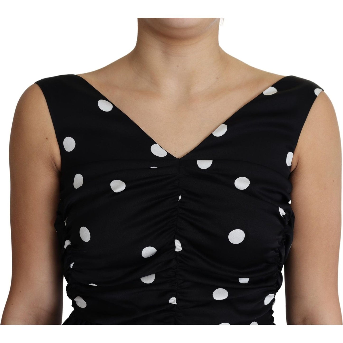 Elegant Polka Dot Silk Charmeuse Dress