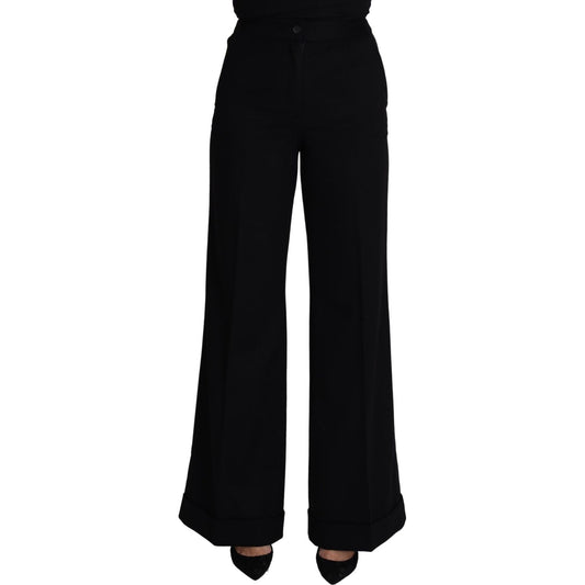 Elegant Cashmere Wide Leg Trousers