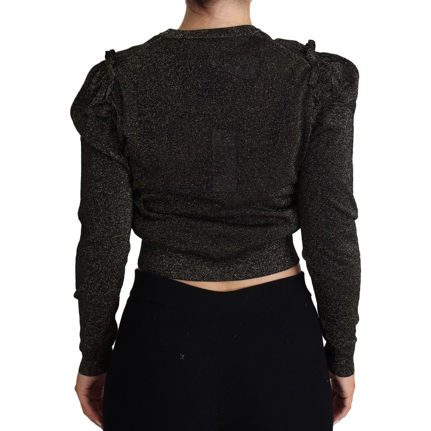 Elegant Cropped Sweater with Logo Detail