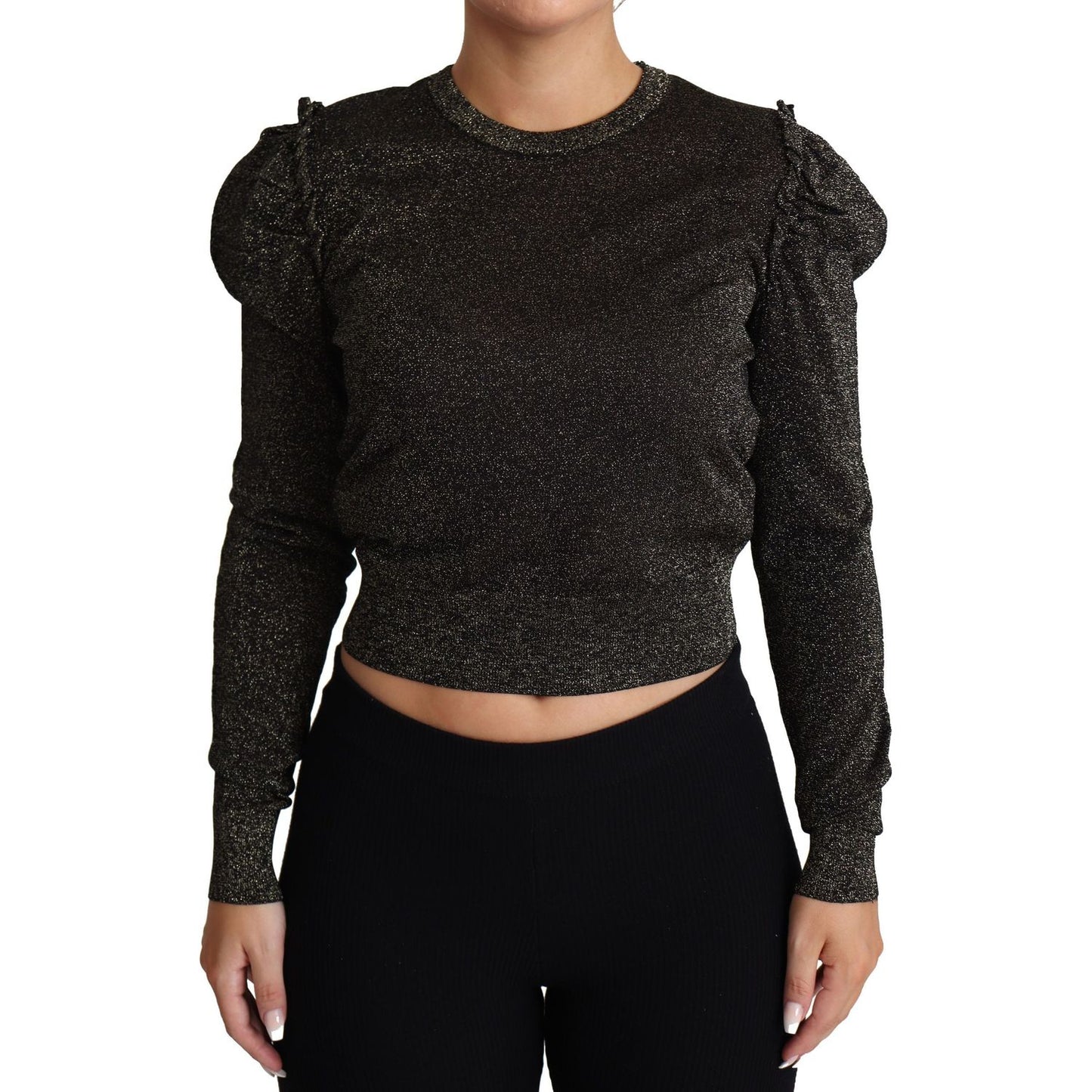 Elegant Cropped Sweater with Logo Detail