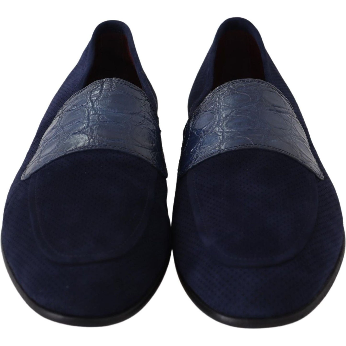 Elegant Blue Suede Leather Loafers