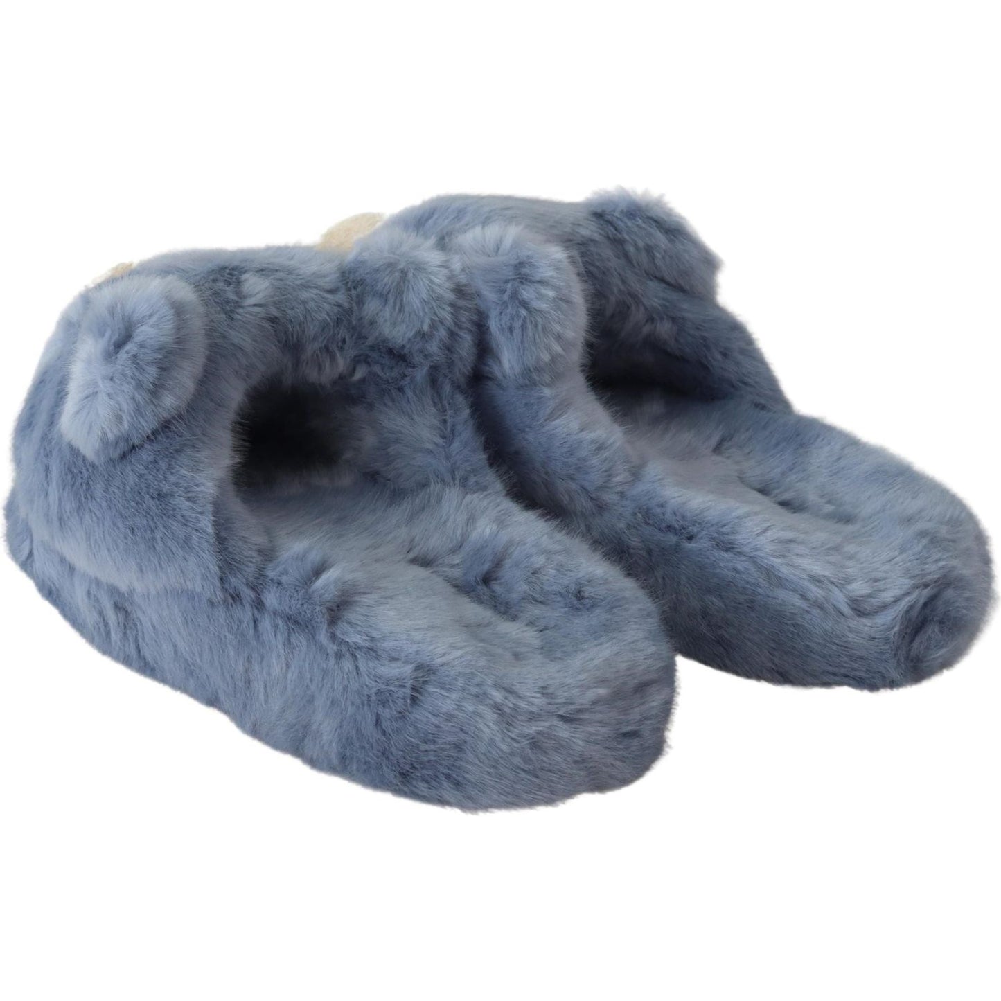 Chic Teddy Bear Blue Loafers Shoes