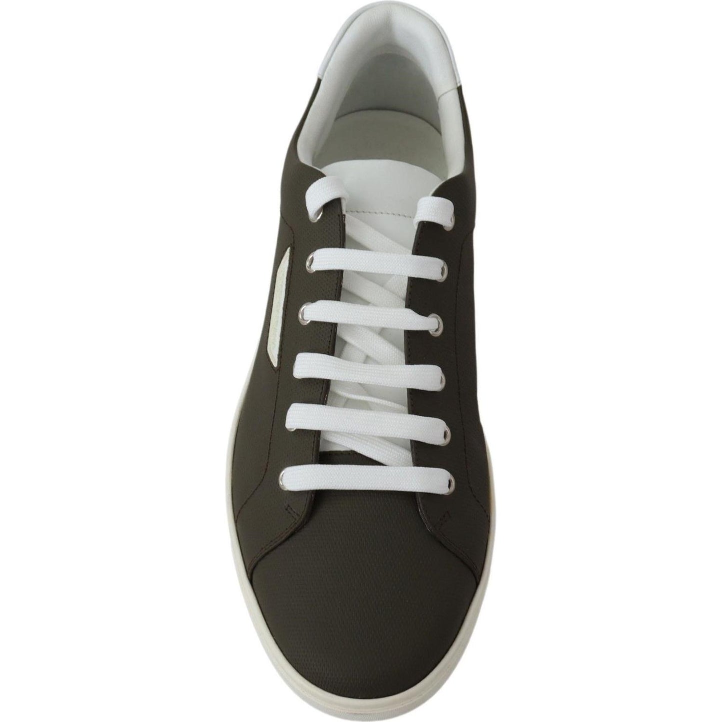 Sleek White Leather Low Top Sneakers