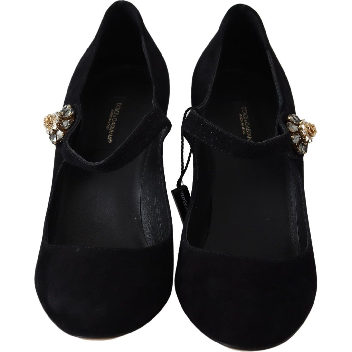 Elegant Black Suede Mary Janes Pumps