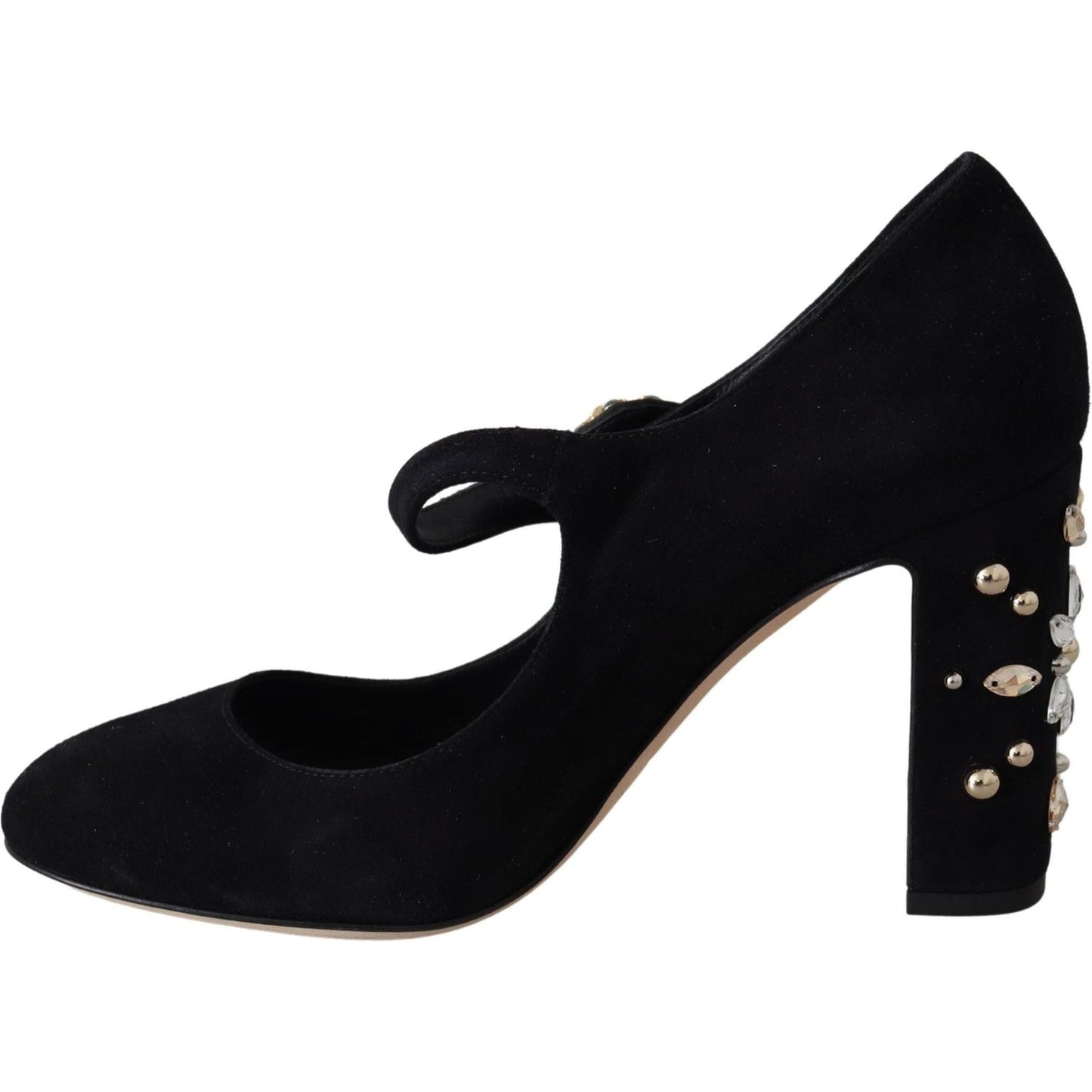 Elegant Black Suede Mary Janes Pumps