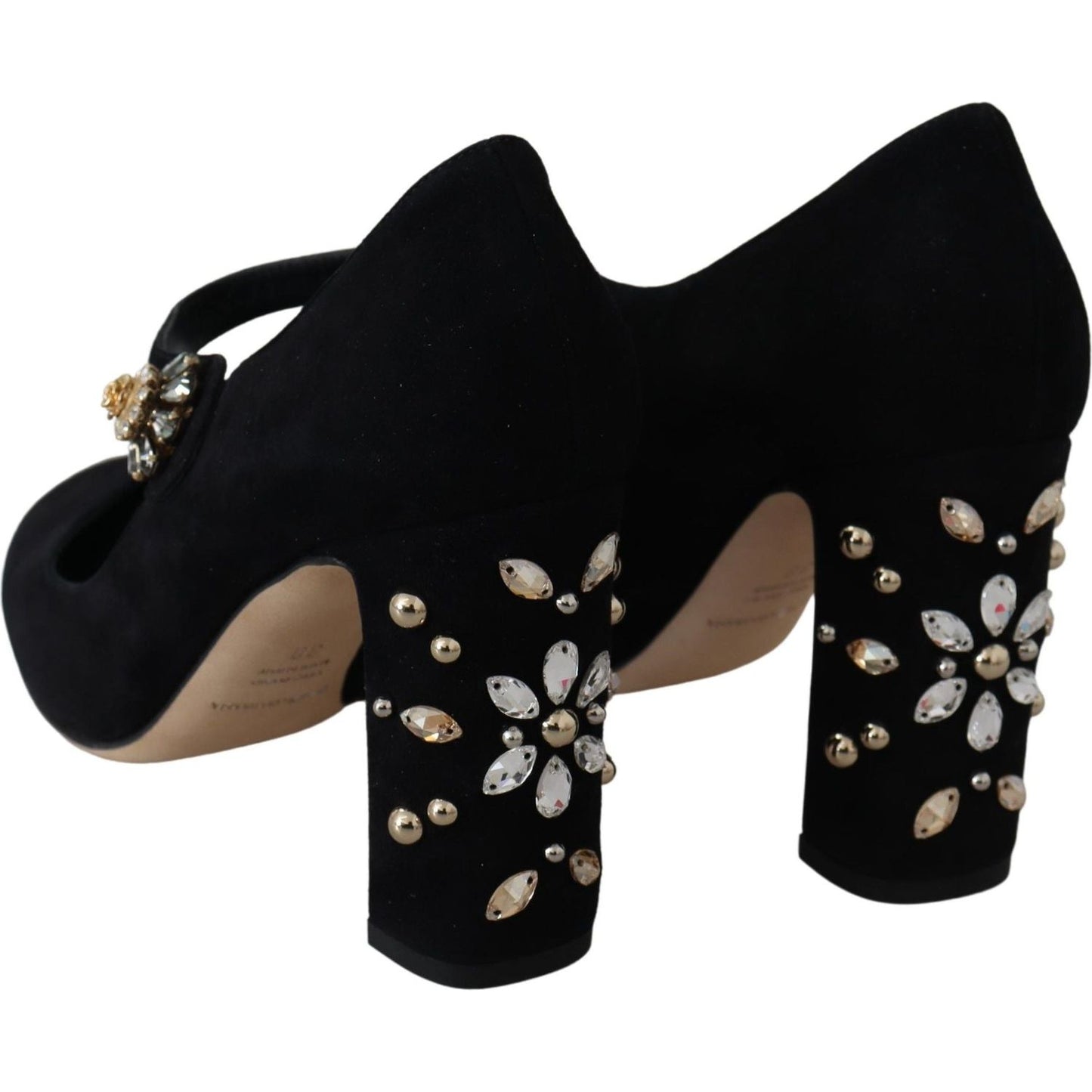 Elegant Black Suede Mary Janes Pumps