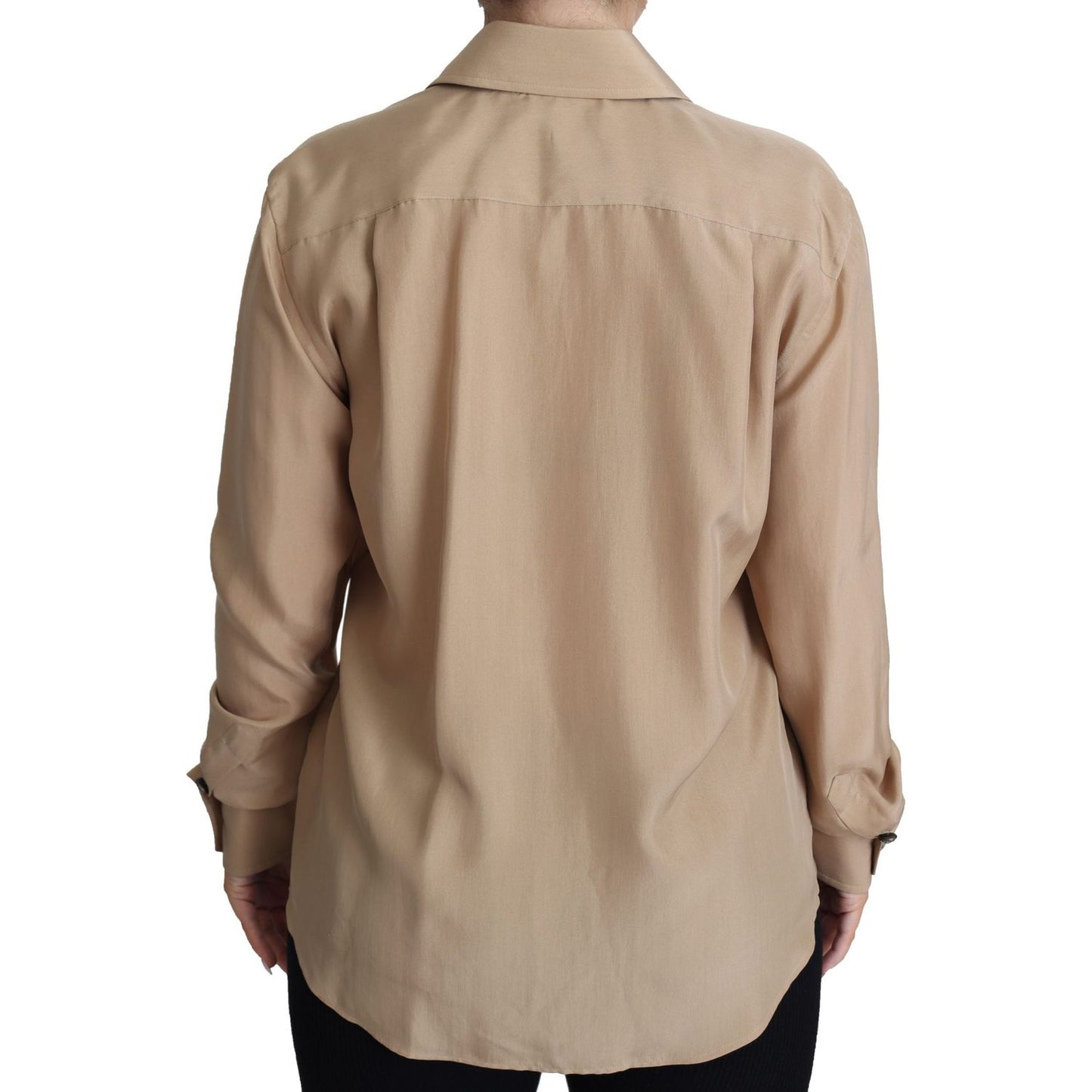 Elegant Beige Silk Shirt