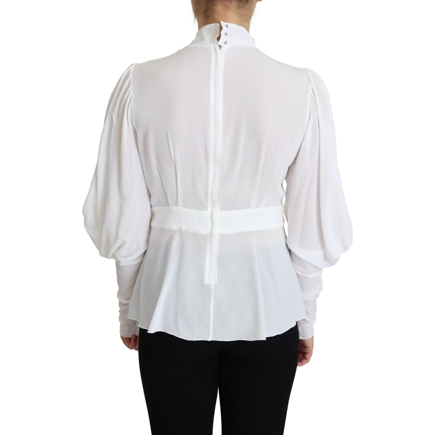 Elegant Snow-White Viscose Blouse