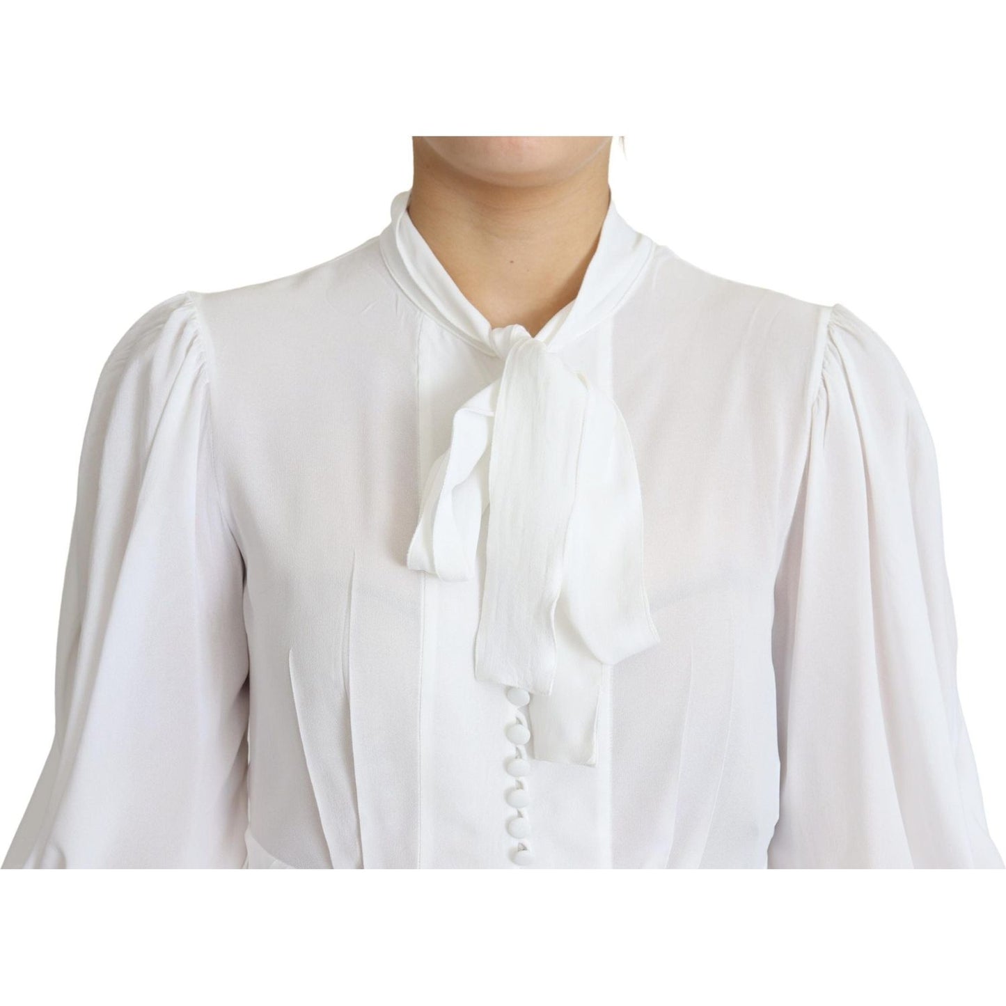 Elegant Snow-White Viscose Blouse