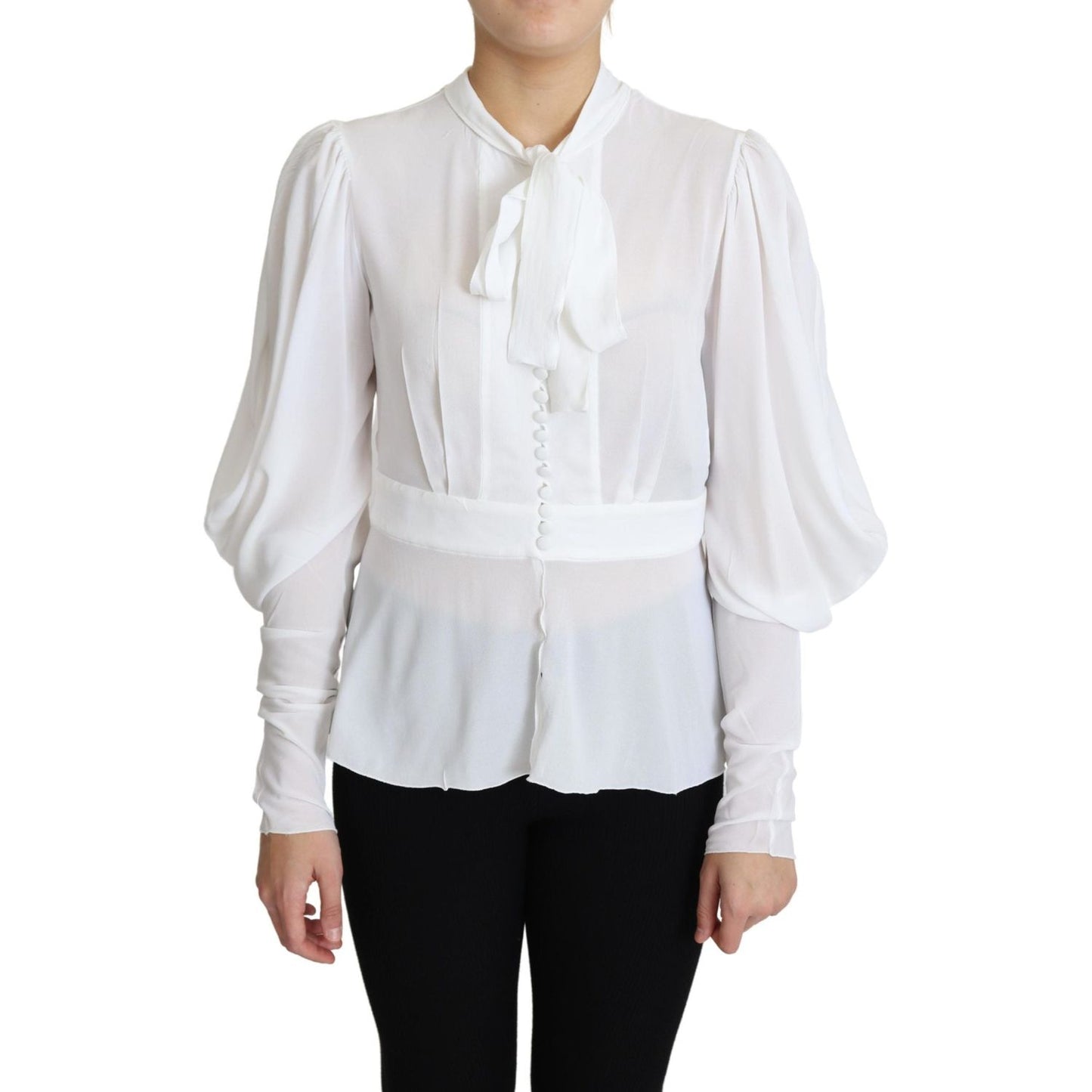 Elegant Snow-White Viscose Blouse