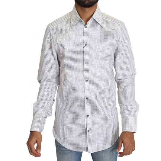 Elegant Slim Fit Polka Dot Dress Shirt