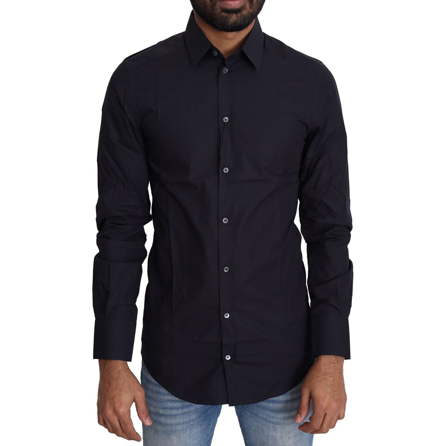 Navy Blue Slim Fit Gold Series Dress Shirt