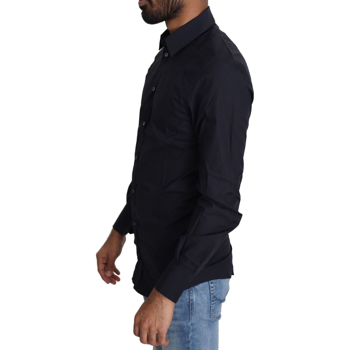 Navy Blue Slim Fit Gold Series Dress Shirt