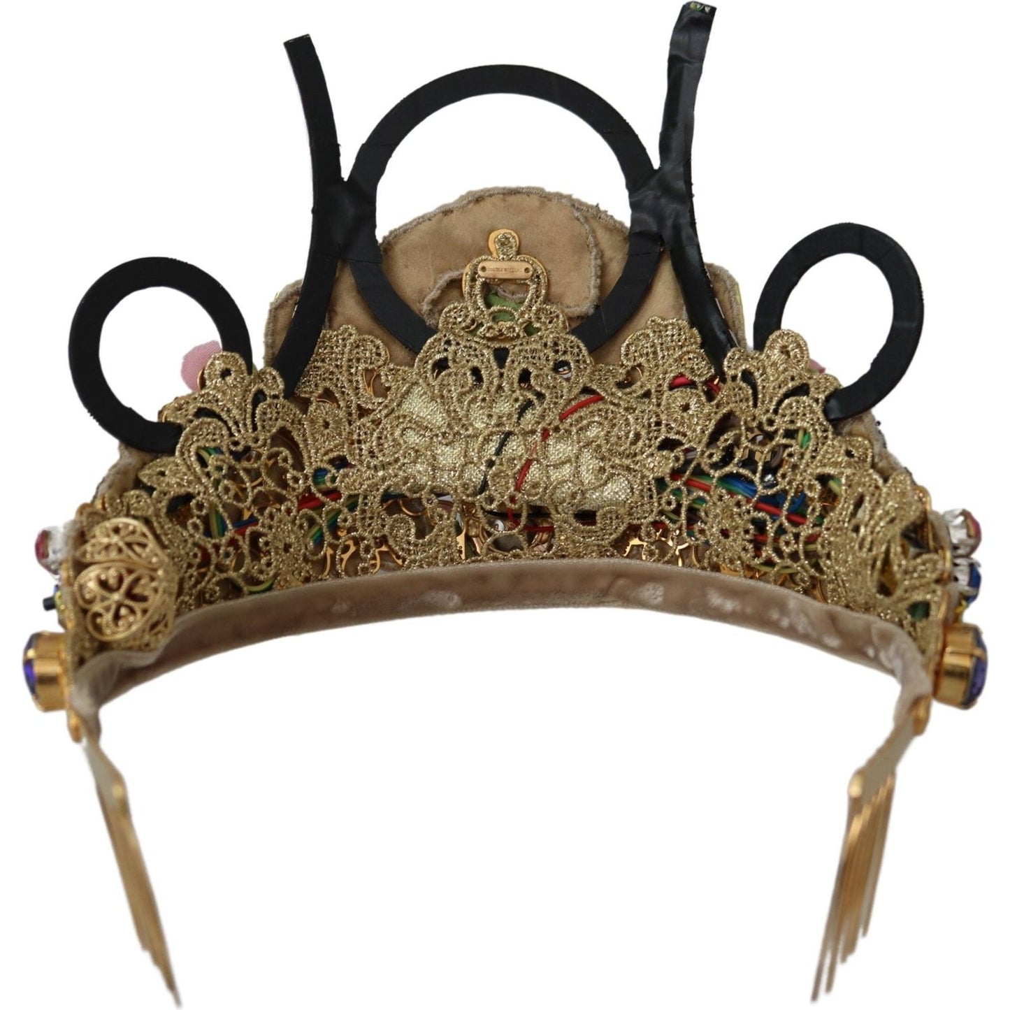 Stunning Crystal Diadem Tiara - Gold Multicolor