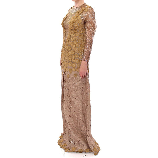 Lanre Da Silva AjayiExquisite Gold Lace Maxi Dress with CrystalsMcRichard Designer Brands£1429.00