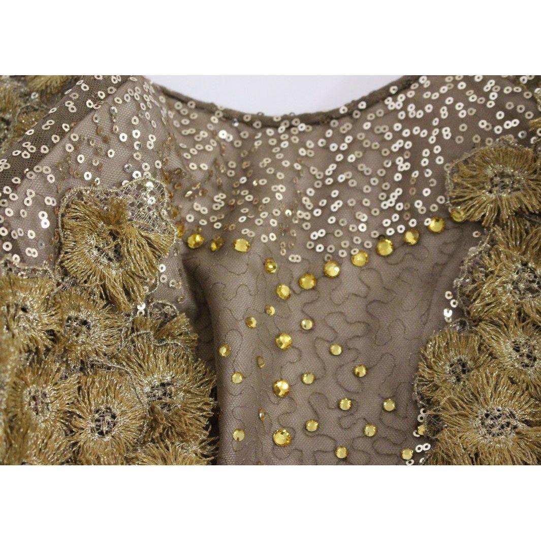 Lanre Da Silva Ajayi GOLD Long Lace Maxi Crystal Dress