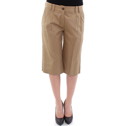 Elegant Beige Cotton Shorts for Women