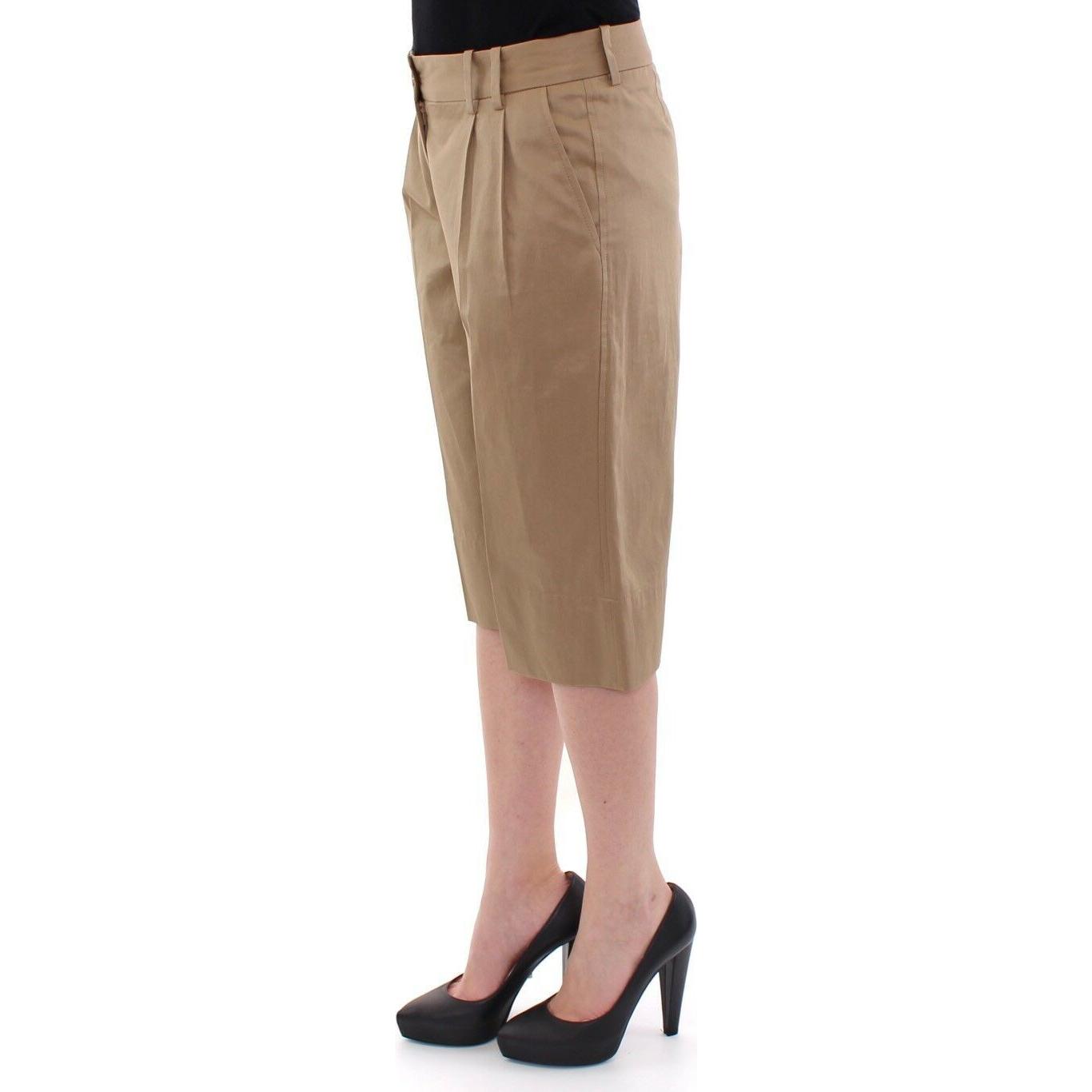 Elegant Beige Cotton Shorts for Women