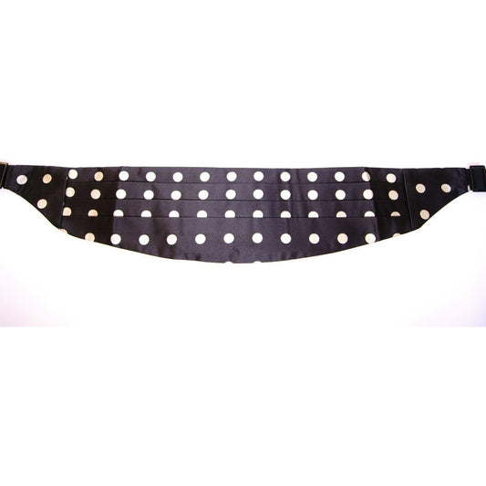 Elegant Silk Black Polka Dot Cummerbund