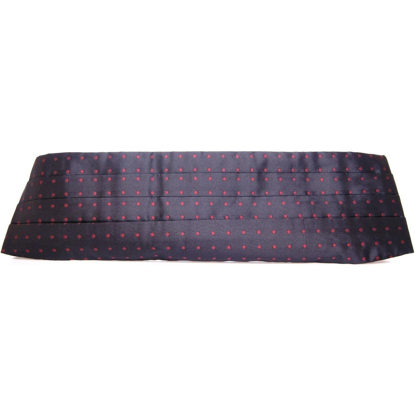 Elegant Silk Black Cummerbund with Red Polka Dots