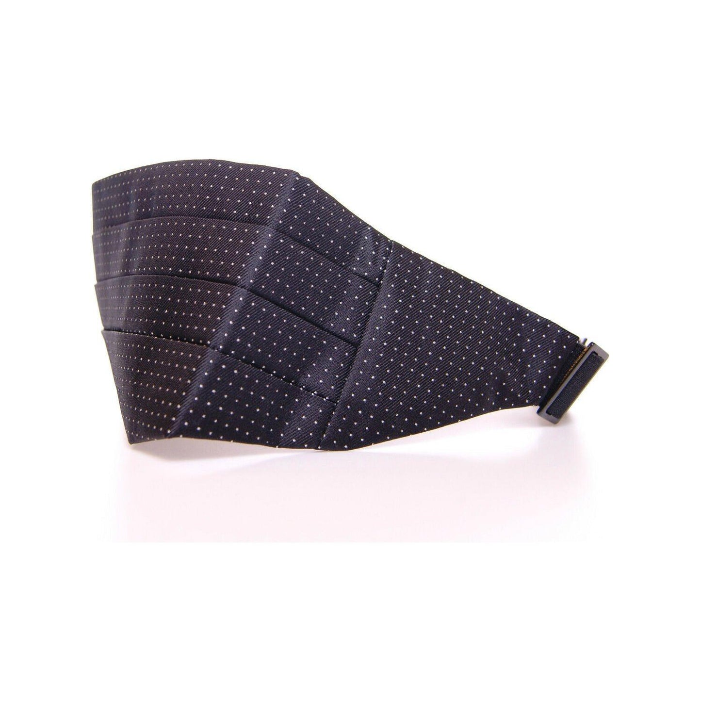 Elegant Black Silk Cummerbund with Polka Dots