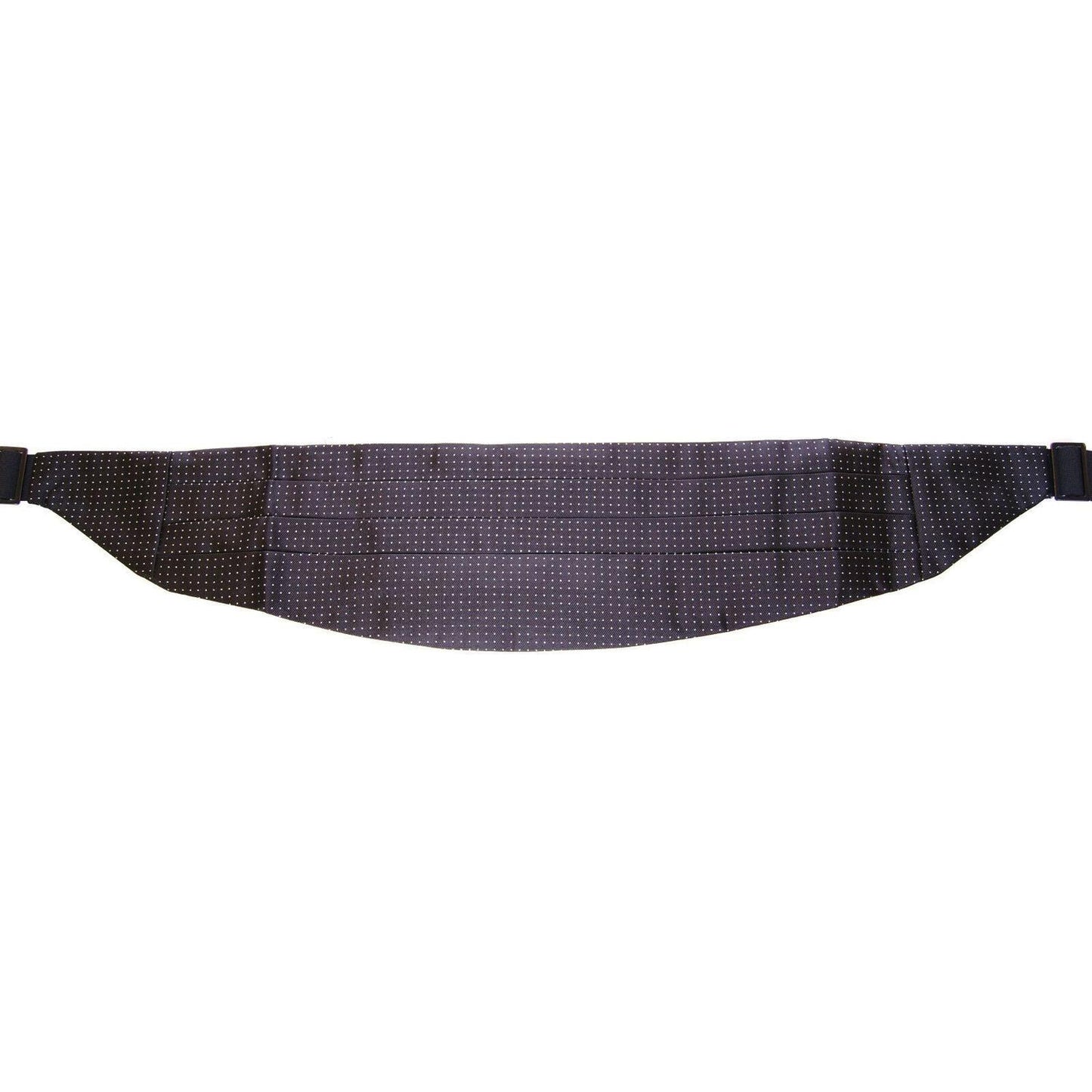 Elegant Black Silk Cummerbund with Polka Dots