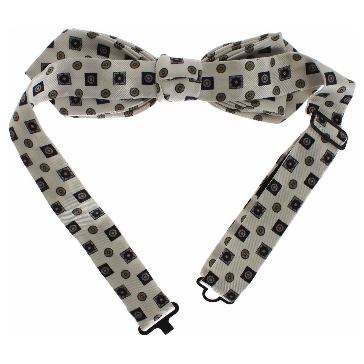 Dolce & Gabbana White Silk Bowtie Leather Men Belt Gift Box Belt