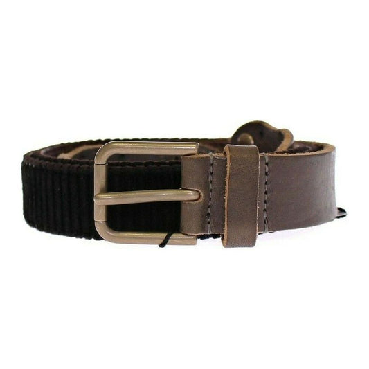 Elegant Leather-Cotton Fusion Men's Belt