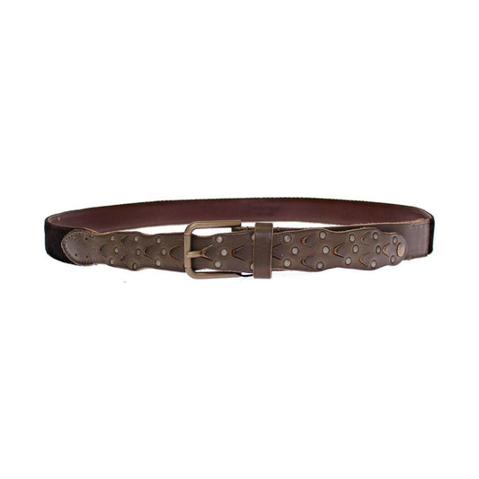 Elegant Leather-Cotton Fusion Men's Belt