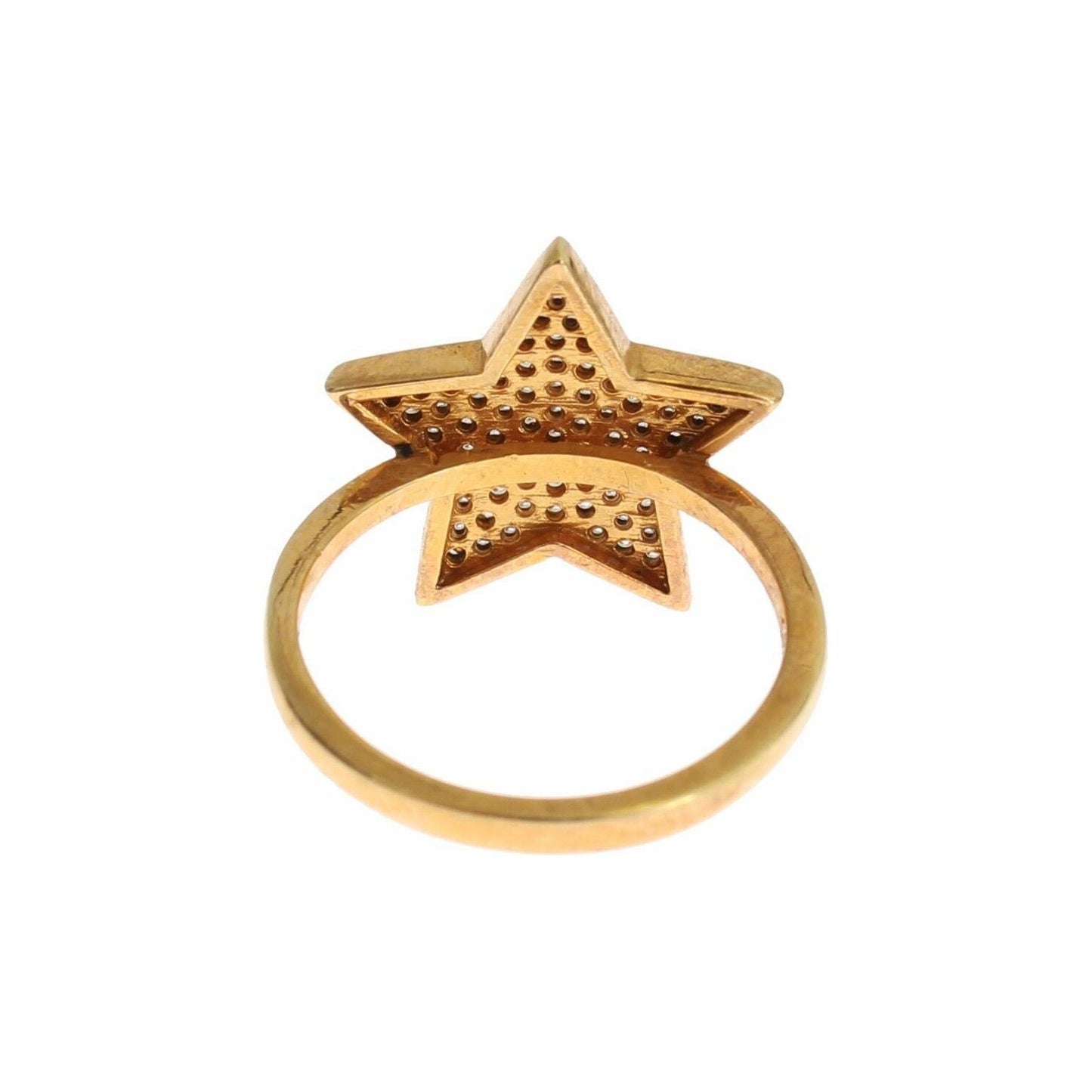 Elegant Gold-Plated Sterling Silver Ring with CZ Crystals