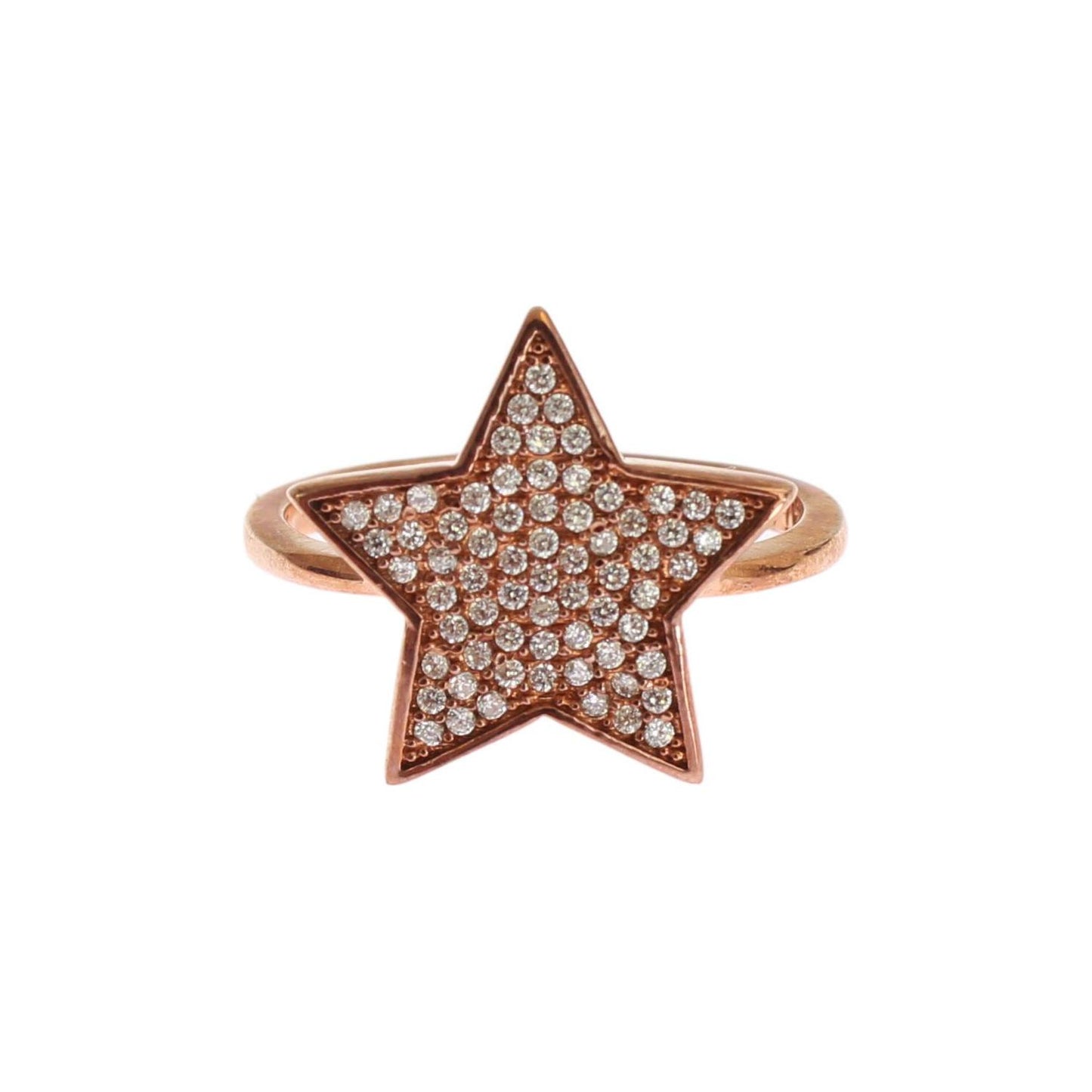 Dazzling Pink Gold Plated Sterling Silver CZ Ring