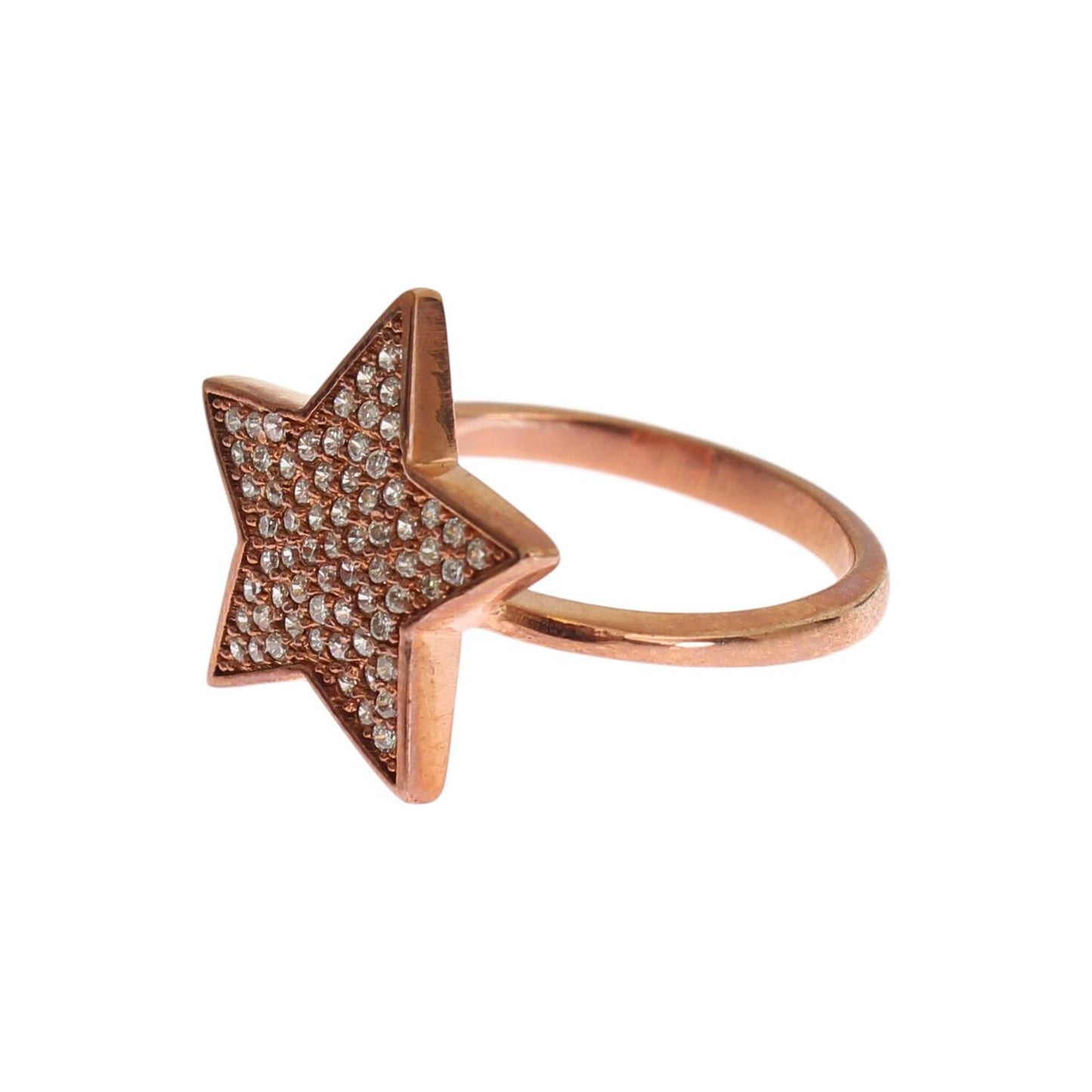 Dazzling Pink Gold Plated Sterling Silver CZ Ring