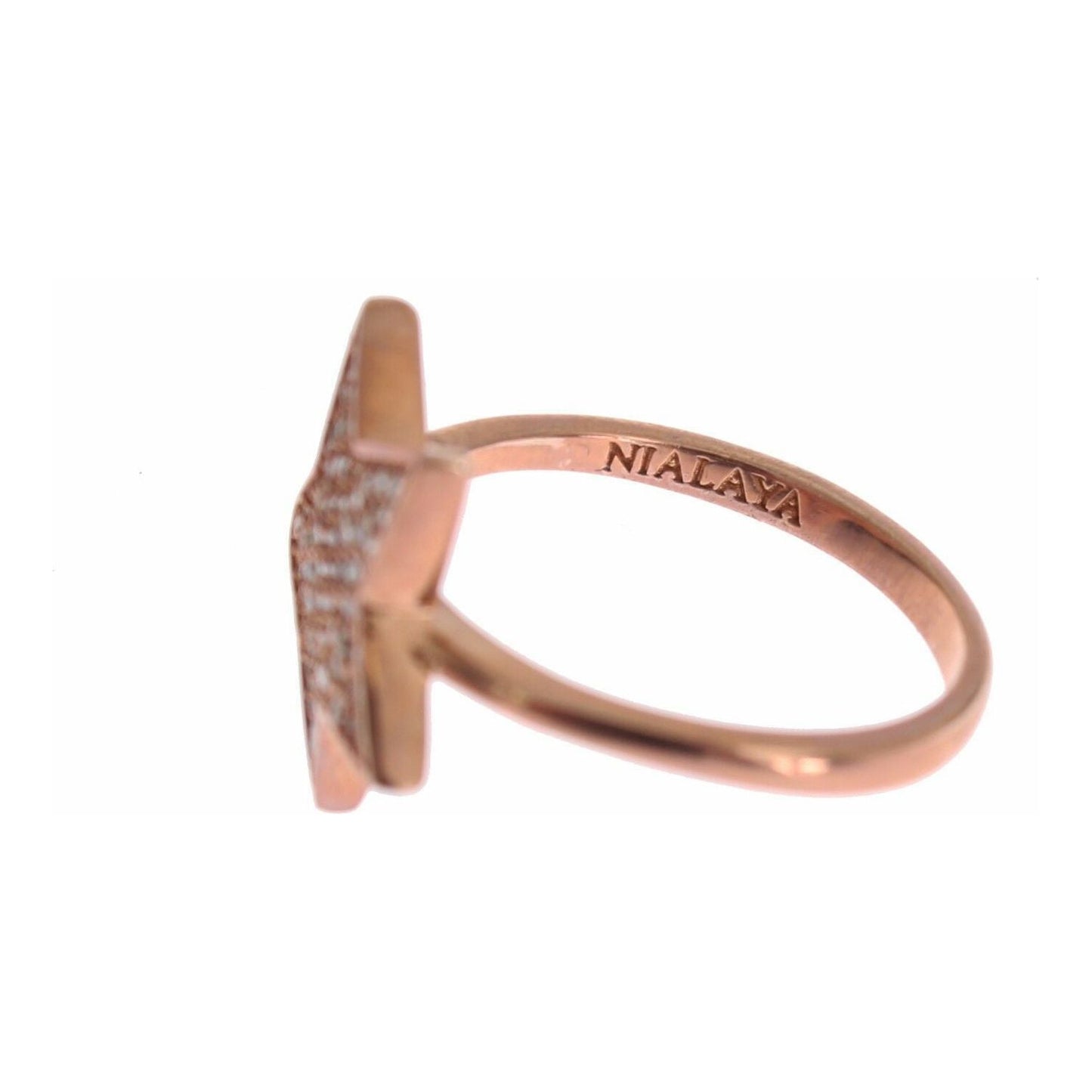 Dazzling Pink Gold Plated Sterling Silver CZ Ring