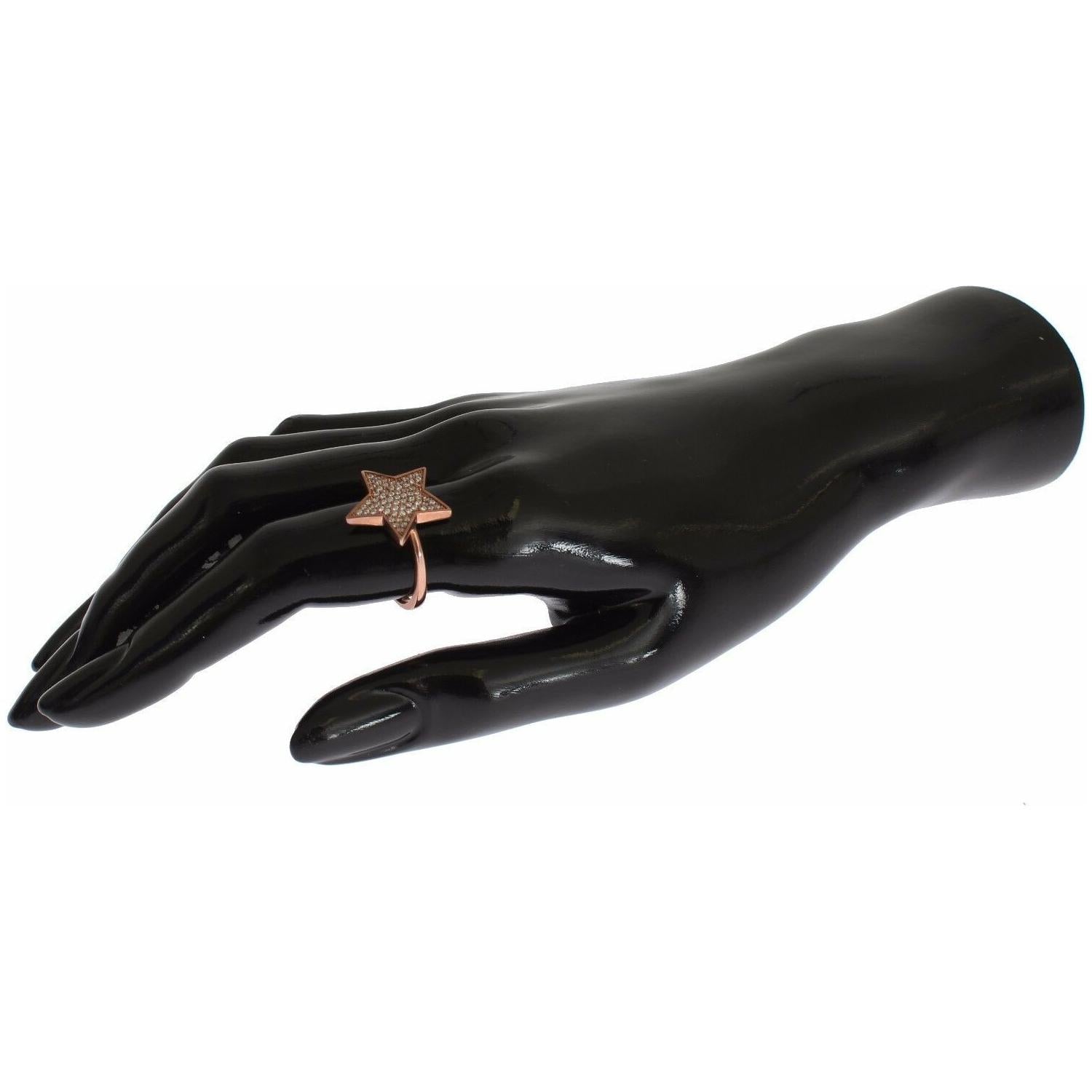 Nialaya Womens Clear CZ Star 925 Silver Ring