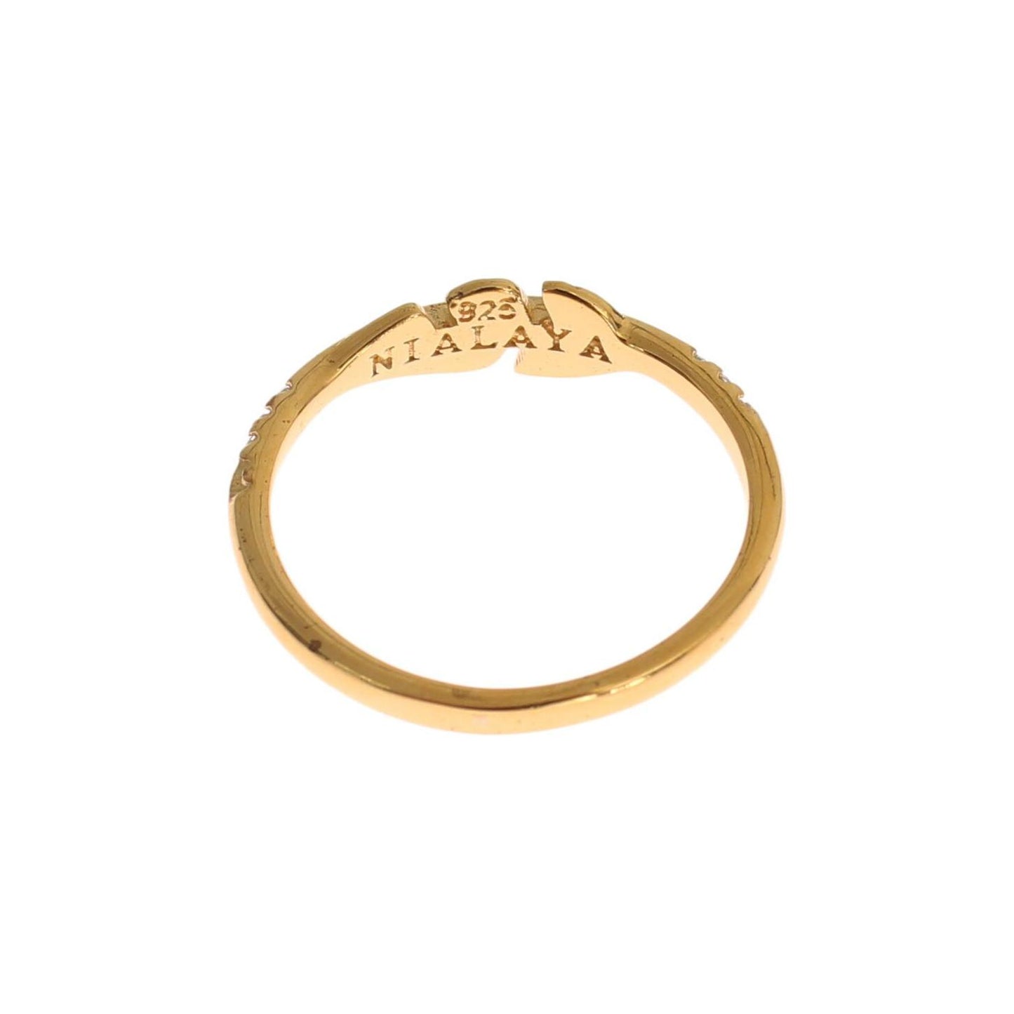 Elegant Gold Plated Sterling Silver CZ Ring