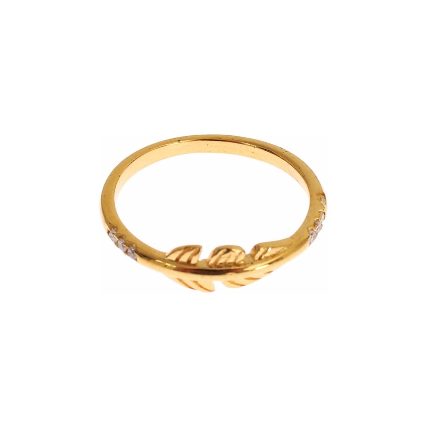 Elegant Gold Plated Sterling Silver CZ Ring