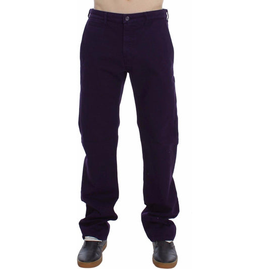 Purple Cotton Stretch Slim Chinos