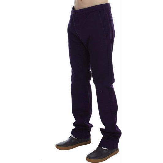 Purple Cotton Stretch Slim Chinos