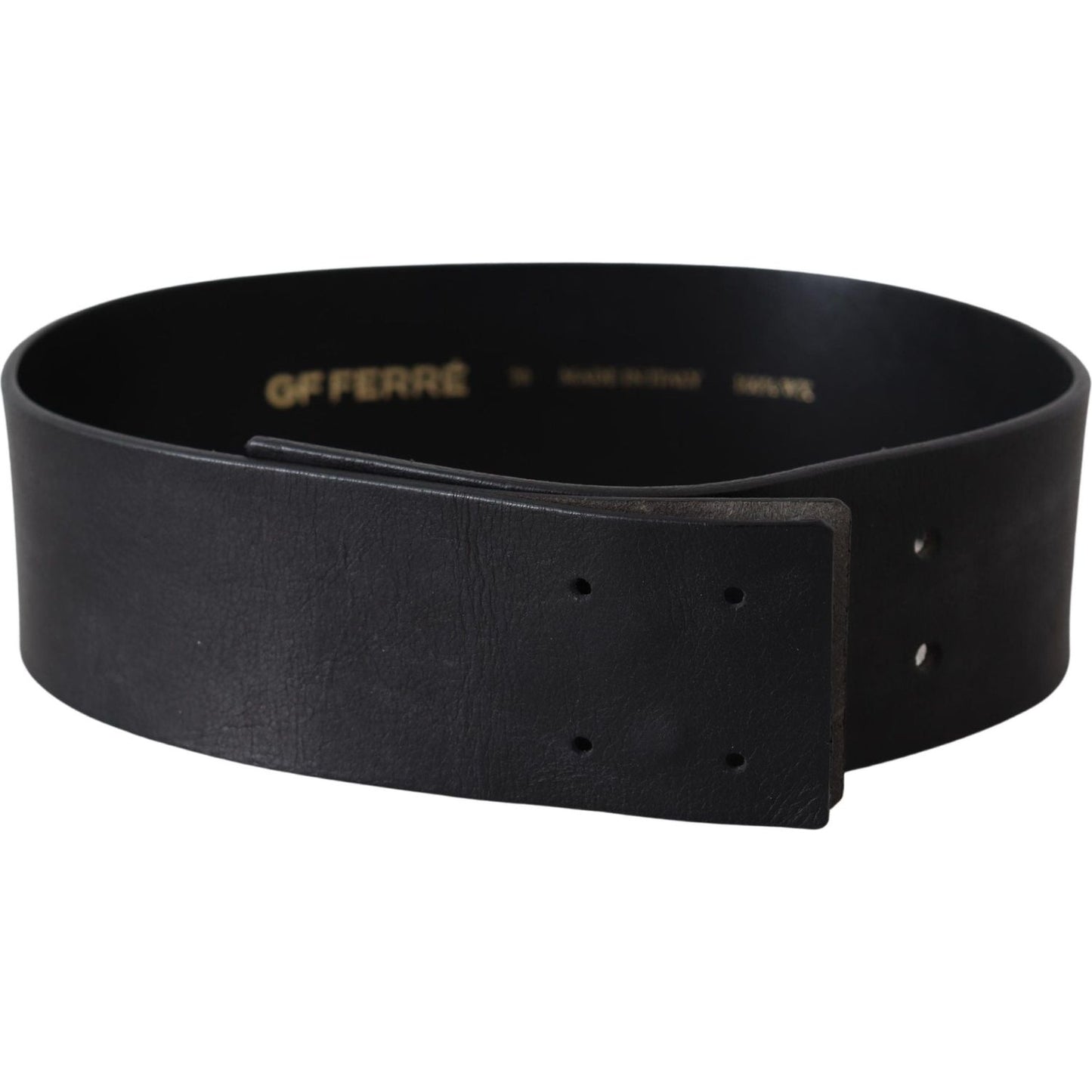 Elegant Solid Black Leather Belt