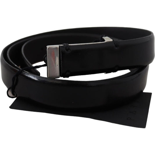 Elegant Black Leather Waist Belt