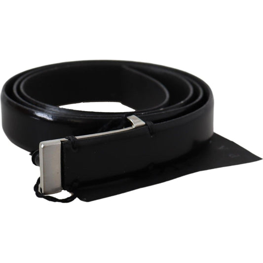 Elegant Black Leather Waist Belt