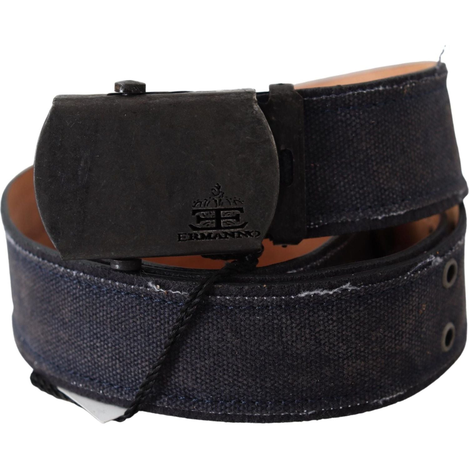 Ermanno Scervino Blue Leather Ratchet Buckle Belt