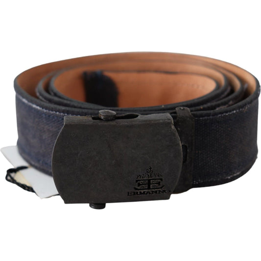 Chic Blue Leather Waist Belt