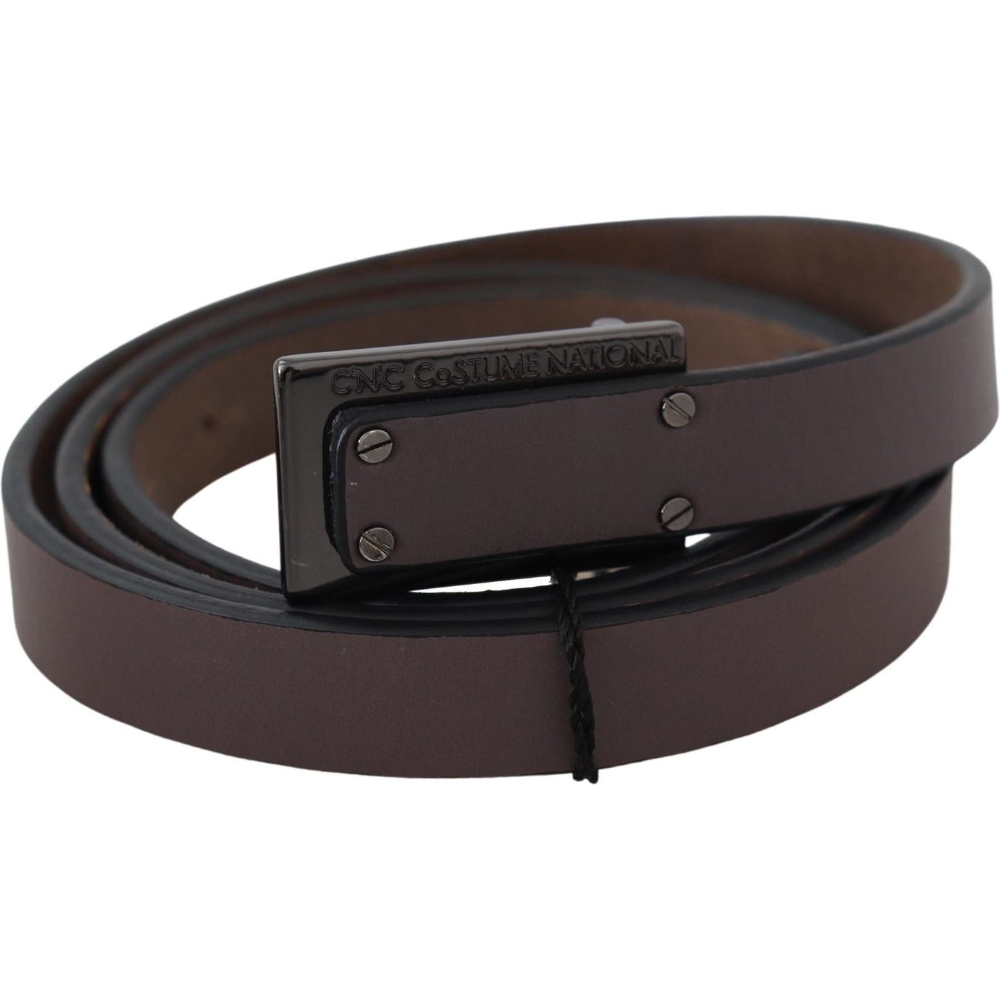 Elegant Dark Brown Leather Belt