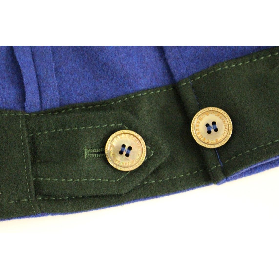 Andrea Incontri Elegant Blue Wool Jacket with Removable Collar Coats & Jackets habsburg-blue-green-wool-jacket-coat