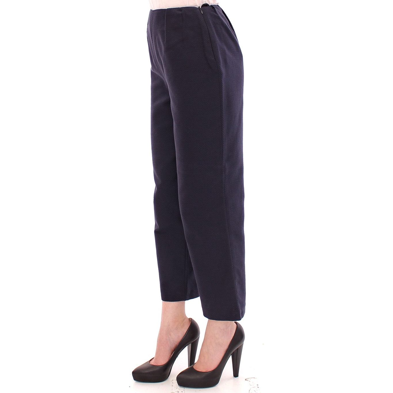 Chic Cropped Blue Pants - Exquisite Craftsmanship